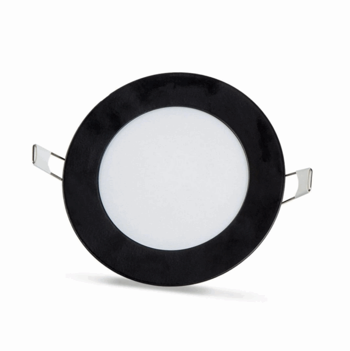 2 pcs - round LED panel 6W / 540Lm cold white black frame circular recessed (power supply included) 6500K YL10-0600-S