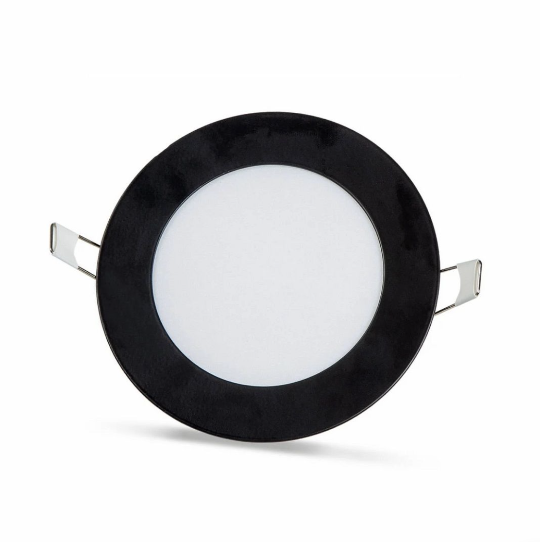 2 pcs - round LED panel 6W / 540Lm cold white black frame circular recessed (power supply included) 6500K YL10-0600-S 2 pcs - round LED panel 6W / 540Lm cold white black frame circular recessed (power supply included) 6500K YL10-0600-S