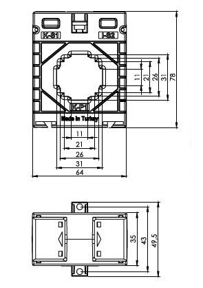 ONKA Current transformer CURRENT TRANSFORMER 250/5A, 30MM, CLASS 0.5S, 2.5VA (TK302505303 / 80011764) ONKA Current transformer CURRENT TRANSFORMER 250/5A, 30MM, CLASS 0.5S, 2.5VA (TK302505303 / 80011764)