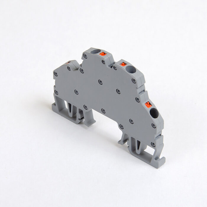 ONKA 2.5mm2, 2 tier spring rail connector terminal block DIN rail terminal block 4-wire grey, 1020379