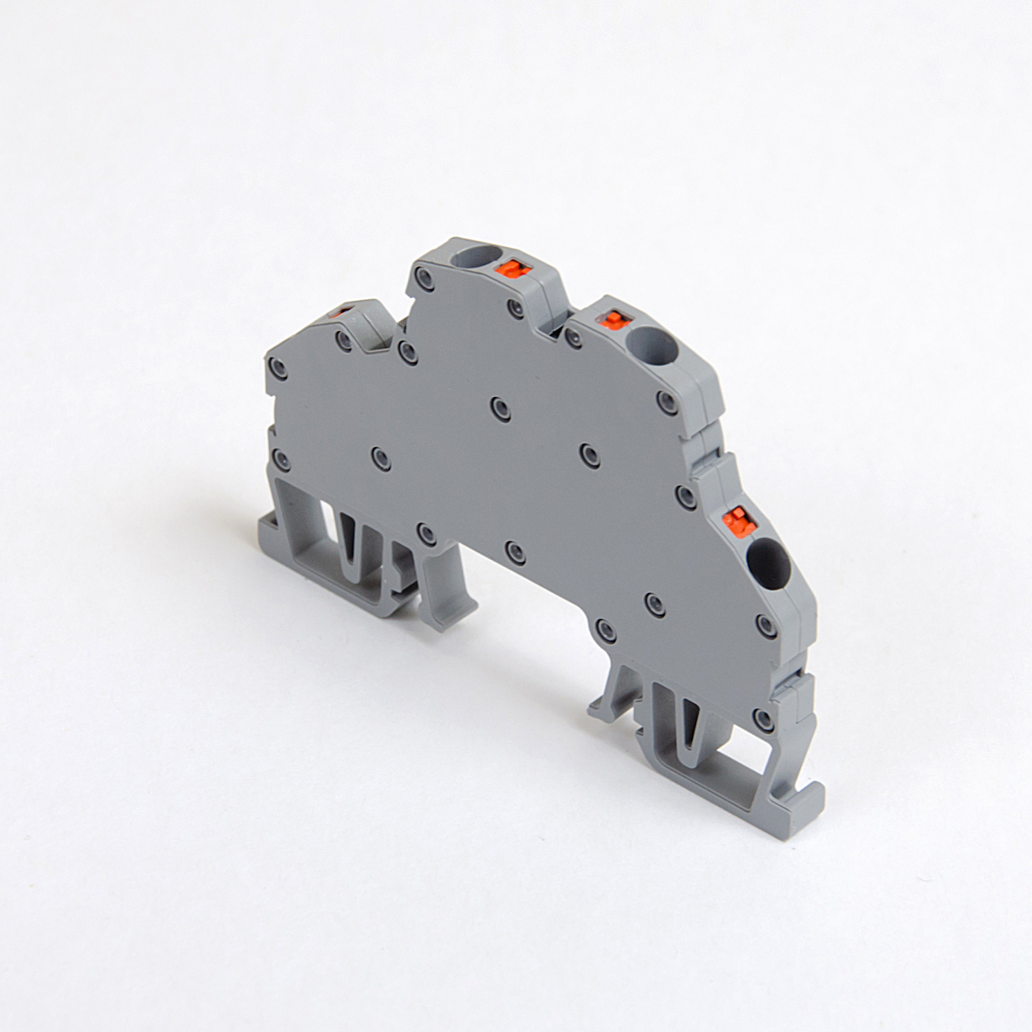 ONKA 2.5mm2, 2 tier spring rail connector terminal block DIN rail terminal block 4-wire grey, 1020379 ONKA 2.5mm2, 2 tier spring rail connector terminal block DIN rail terminal block 4-wire grey, 1020379