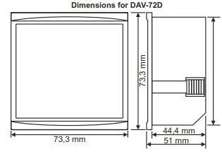 DAV-72D panel mount digital ammeter and voltmeter for AC 100 amps, 150V DAV-72D panel mount digital ammeter and voltmeter for AC 100 amps, 150V