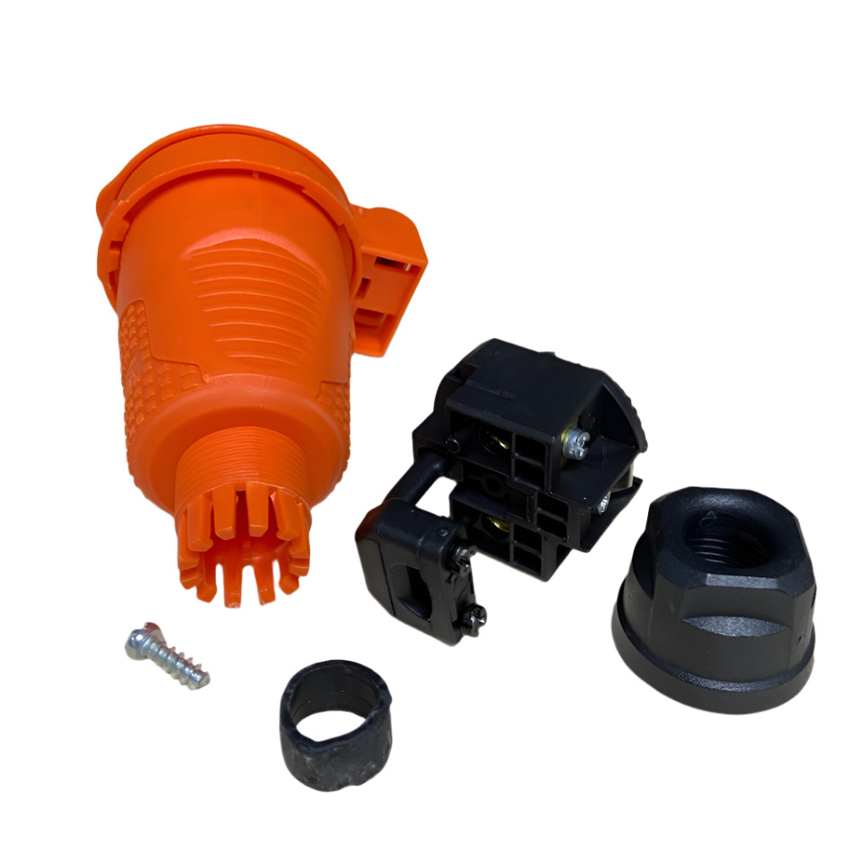 Orange hermetic rubber socket IP54 with flap 16A 250V French type (Pin) RDP-O-E Bylion Orange hermetic rubber socket IP54 with flap 16A 250V French type (Pin) RDP-O-E Bylion