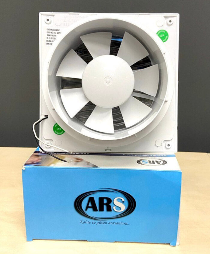 ARS - white wall mounted axial bathroom / WC fan white with grille quiet 120mm, 180 m3/h, 340042