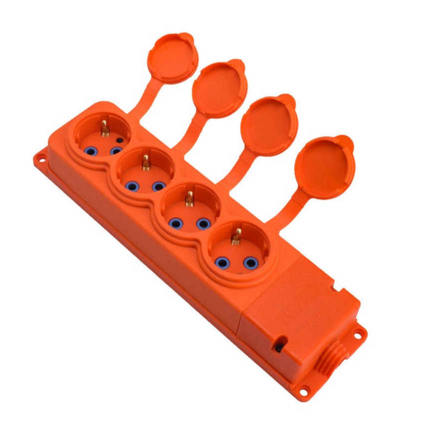 4x rubber socket "rubber" orange with cover hermetic IP44, 250V, 16A, SCHUKO 2P+Z, 4KMP-F-O, Bylion 4x rubber socket "rubber" orange with cover hermetic IP44, 250V, 16A, SCHUKO 2P+Z, 4KMP-F-O, Bylion