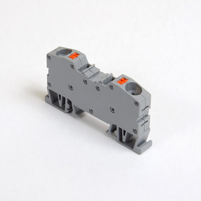 ONKA 10mm2 spring rail connector terminal strip DIN rail terminal strip 2-wire grey, 1020044