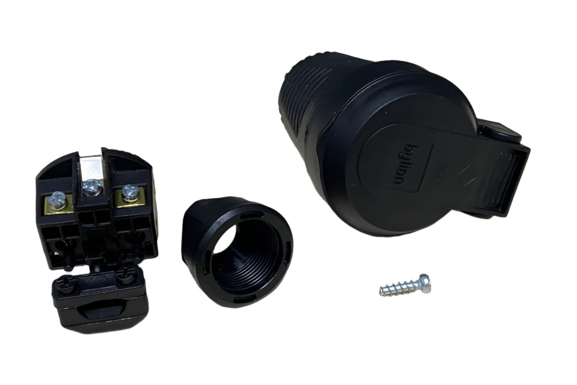 Hermetic black rubber socket IP54 with flap 2P+Z 16A 250V SCHUKO RDP-F Bylion Hermetic black rubber socket IP54 with flap 2P+Z 16A 250V SCHUKO RDP-F Bylion