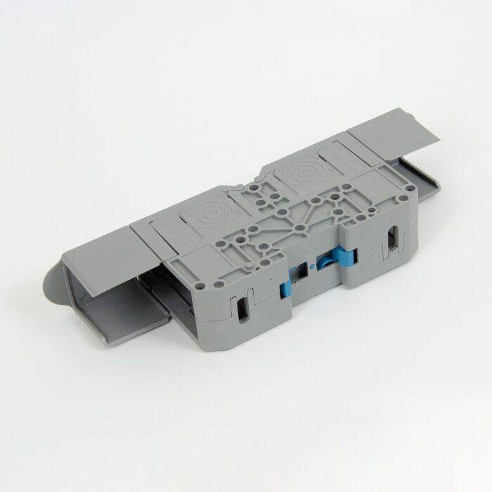 ONKA 120mm2 M10 Screw rail connector terminal block DIN rail terminal with protective cover, grey, 1030073