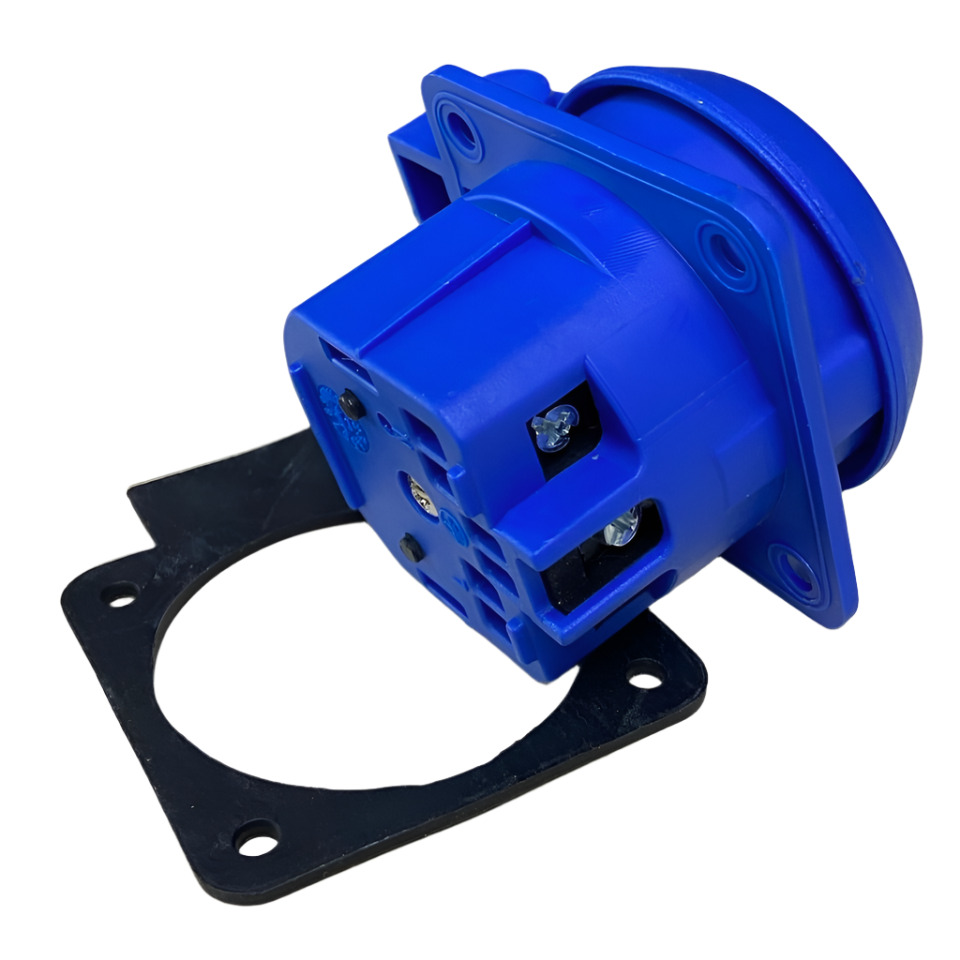Hermetic socket 2P+Z, 230/220v, with earthing, IP44, with flap, blue, 250V Schuko Hermetic socket 2P+Z, 230/220v, with earthing, IP44, with flap, blue, 250V Schuko