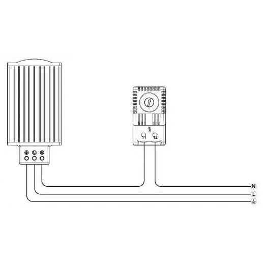 Mini switchboard heater PTC 25W, MPHT25, Plastim Mini switchboard heater PTC 25W, MPHT25, Plastim
