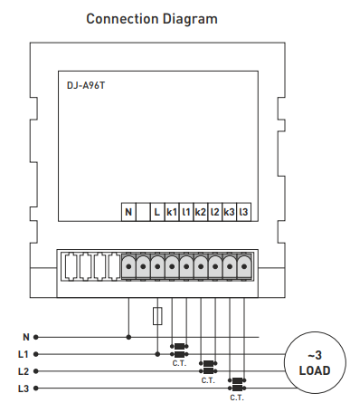 Digital Current Indicator Three Phase Panel Ammeter Three Phase Built-in Digital Current Indicator Three Phase Panel Ammeter Three Phase Built-in