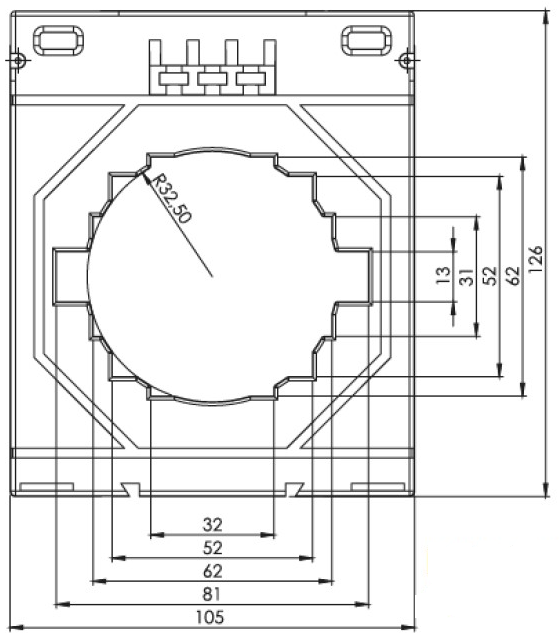 TK80 - Current measuring transformer 1500/5 TK80 - Current measuring transformer 1500/5