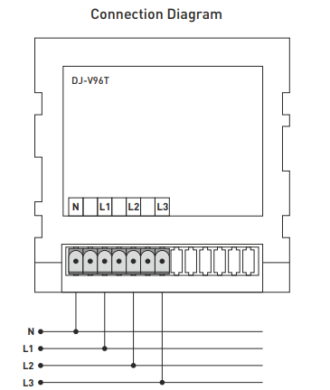 DJ-V96T Panel-mounted digital three-phase voltmeter for AC DJ-V96T Panel-mounted digital three-phase voltmeter for AC
