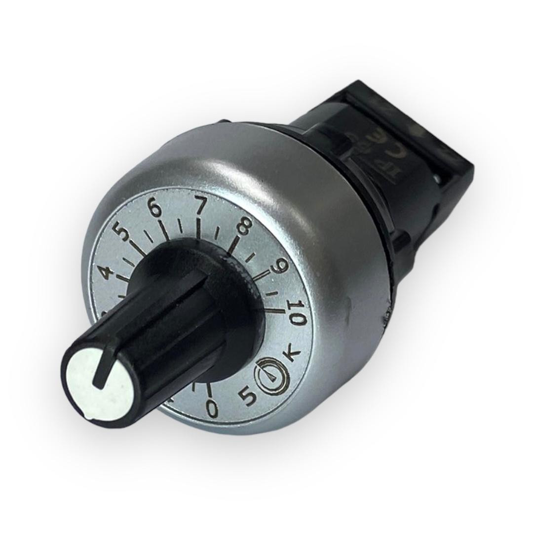Potentiometer 10 kΩ / 5 kΩ single-turn IP64, 22 mm diameter Potentiometer 10 kΩ / 5 kΩ single-turn IP64, 22 mm diameter