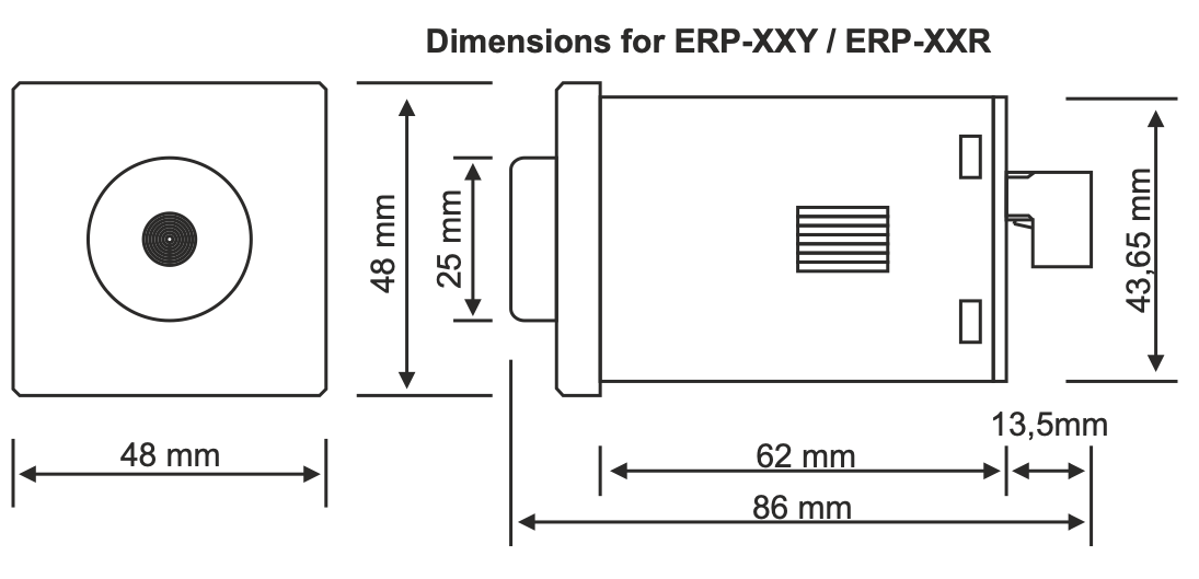 Time delay relay 230 V/AC (ON DELAY)48 x 48 mm Time delay relay 230 V/AC (ON DELAY)48 x 48 mm