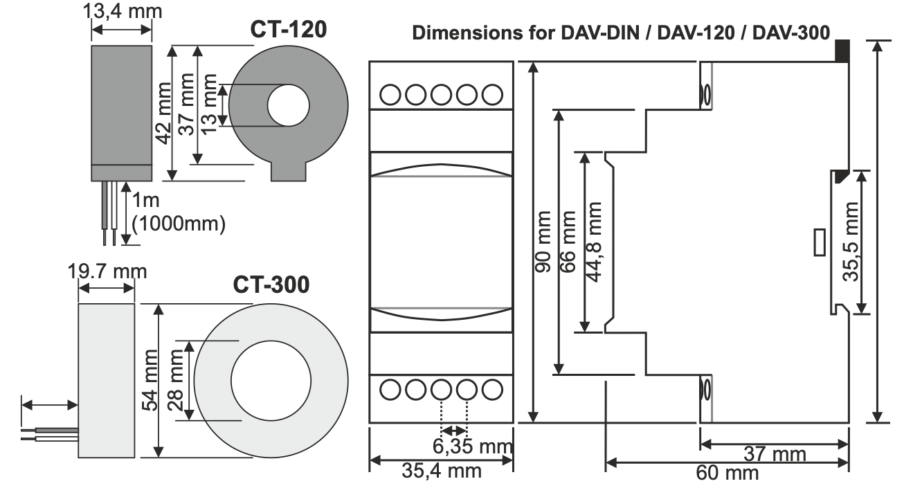 DAV-DIN digital ammeter and voltmeter 150-260V panel meters DAV-DIN digital ammeter and voltmeter 150-260V panel meters