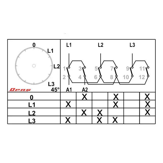 Voltmeter switch 0-L1N-L2N-L3N rotary cam packet switch VOLTMETER Voltmeter switch 0-L1N-L2N-L3N rotary cam packet switch VOLTMETER