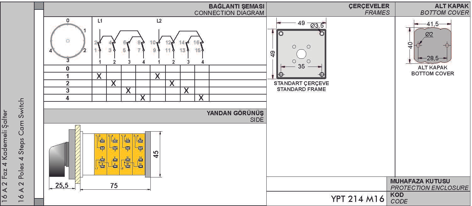Step switch 0-1-2-3-4 degree rotary switch, 1-2 poles, 10-160A Step switch 0-1-2-3-4 degree rotary switch, 1-2 poles, 10-160A
