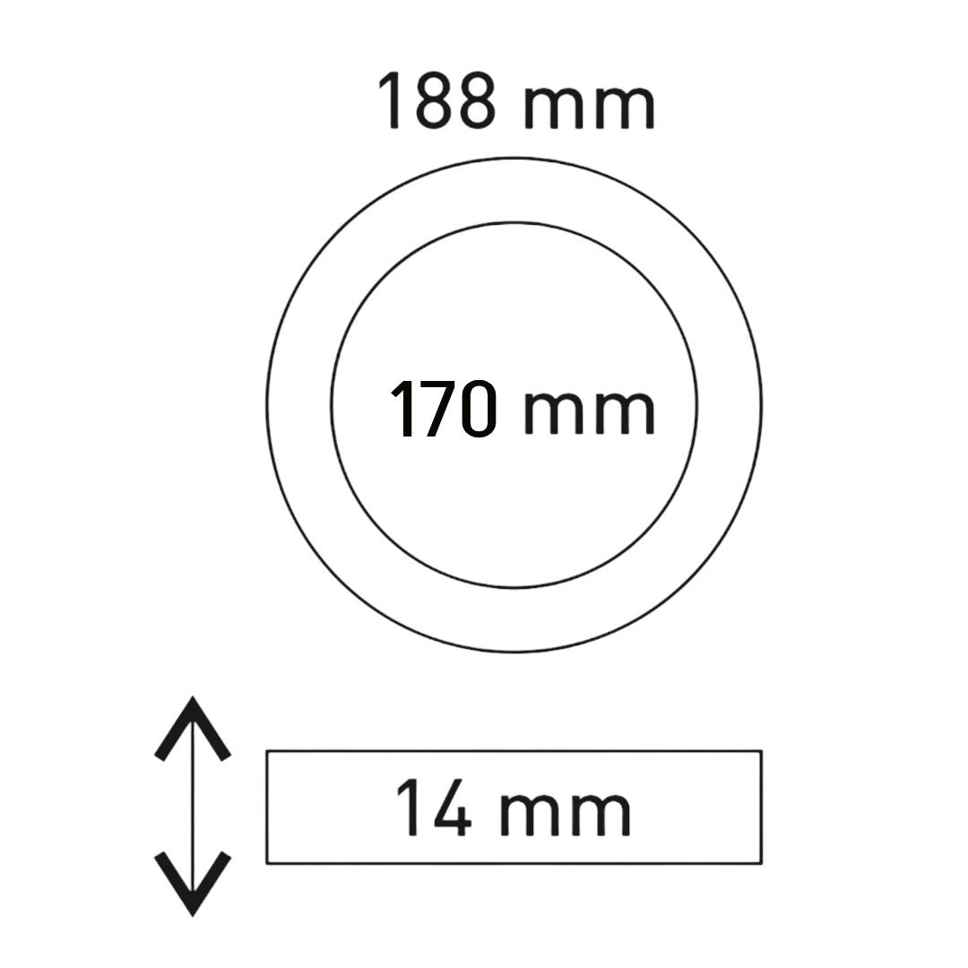 Round LED panel 15W / 1350Lm circular recessed, power supply included Round LED panel 15W / 1350Lm circular recessed, power supply included