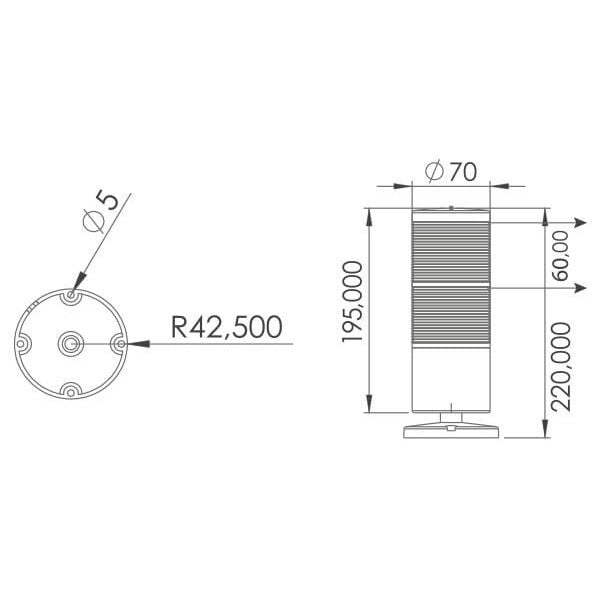 Double layer LED post with surface mount buzzer Double layer LED post with surface mount buzzer