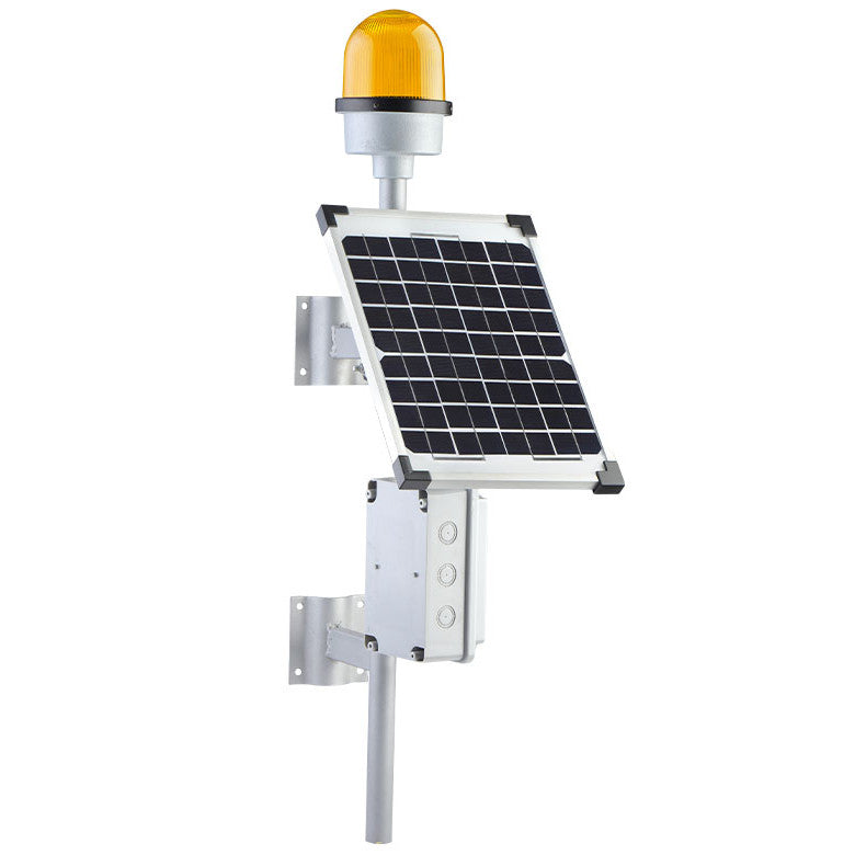 Barrier flasher with solar panel Barrier flasher with solar panel