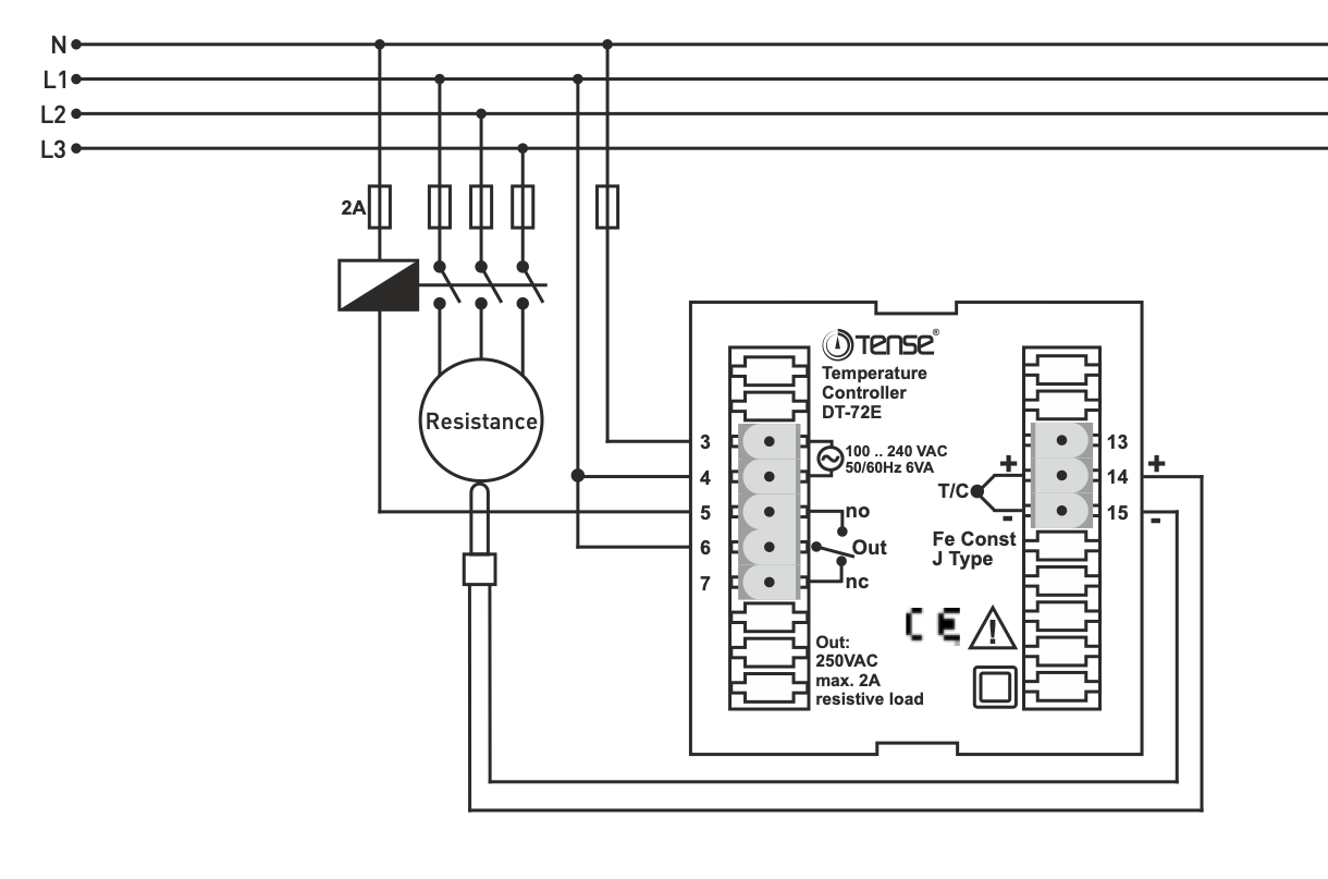 High precision temperature controller for panel mounting ON - OFF up to 600ºC High precision temperature controller for panel mounting ON - OFF up to 600ºC