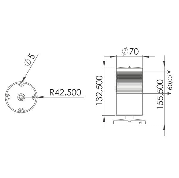 LED post with sound signal Alarm siren Signal beacon for surface mounting LED post with sound signal Alarm siren Signal beacon for surface mounting