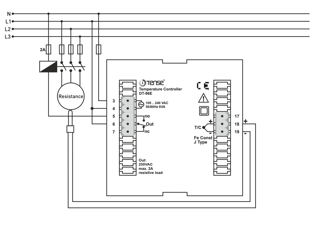 High precision temperature controller for panel mounting ON - OFF up to 600ºC High precision temperature controller for panel mounting ON - OFF up to 600ºC