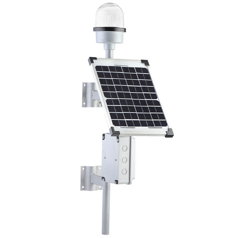 Barrier flasher with solar panel Barrier flasher with solar panel