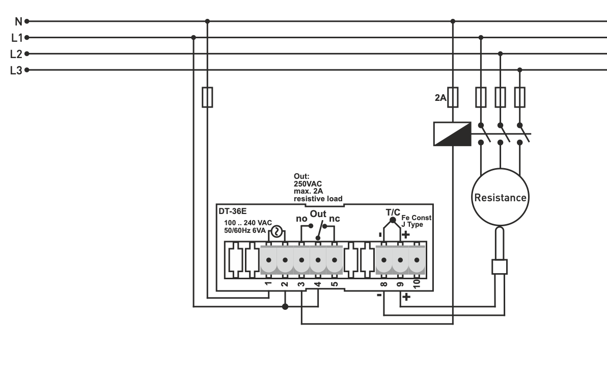High precision temperature controller for panel mounting ON - OFF up to 600ºC High precision temperature controller for panel mounting ON - OFF up to 600ºC