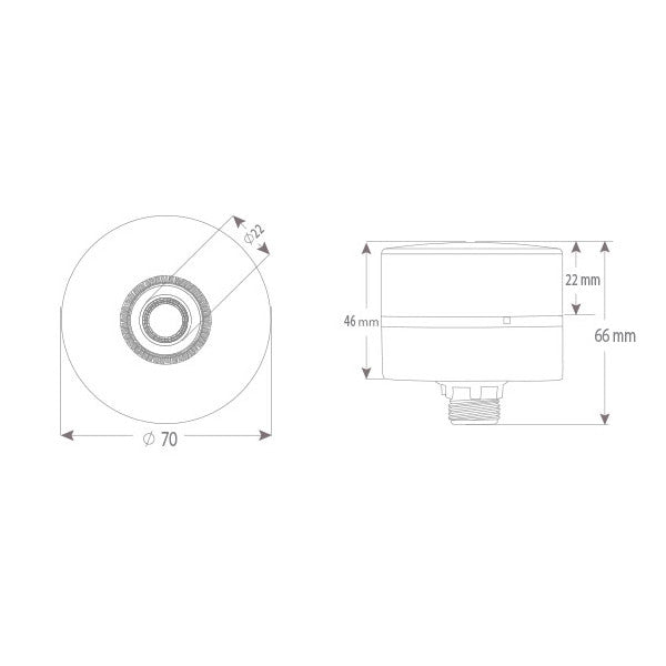 SNT-MS725, SNT-MS715 signal beacon with buzzer, ø70mm, connecting nut SNT-MS725, SNT-MS715 signal beacon with buzzer, ø70mm, connecting nut